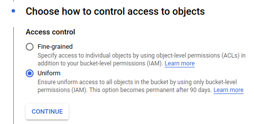 Control access options