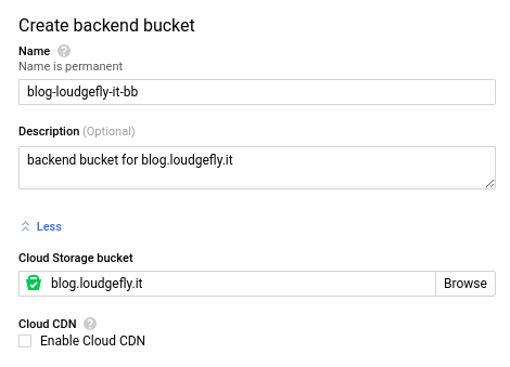 Backend bucket